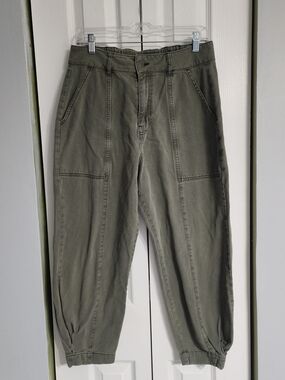 Womens Y2K Olive Green Cropped Cargo Pants